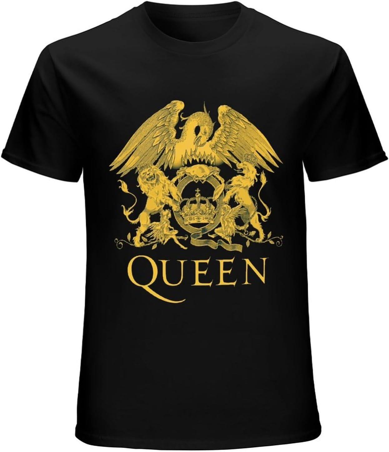 

xhaxhi Мужская футболка Queen Band Мужская футболка с коротким рукавом Круглый вырез Хлопок Легкая Свободный крой S чёрный
