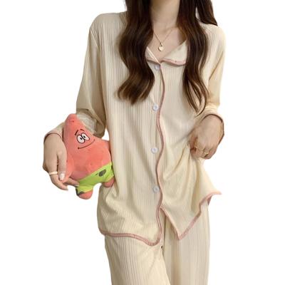 TeMibery Lyric Pyjama Langes Oberteil und Hose Locker Niedliches Oberteil und Lässiges Loungewear-Set für und Winter Damen - V-Ausschnitt, Ärmel, Offenes Set,