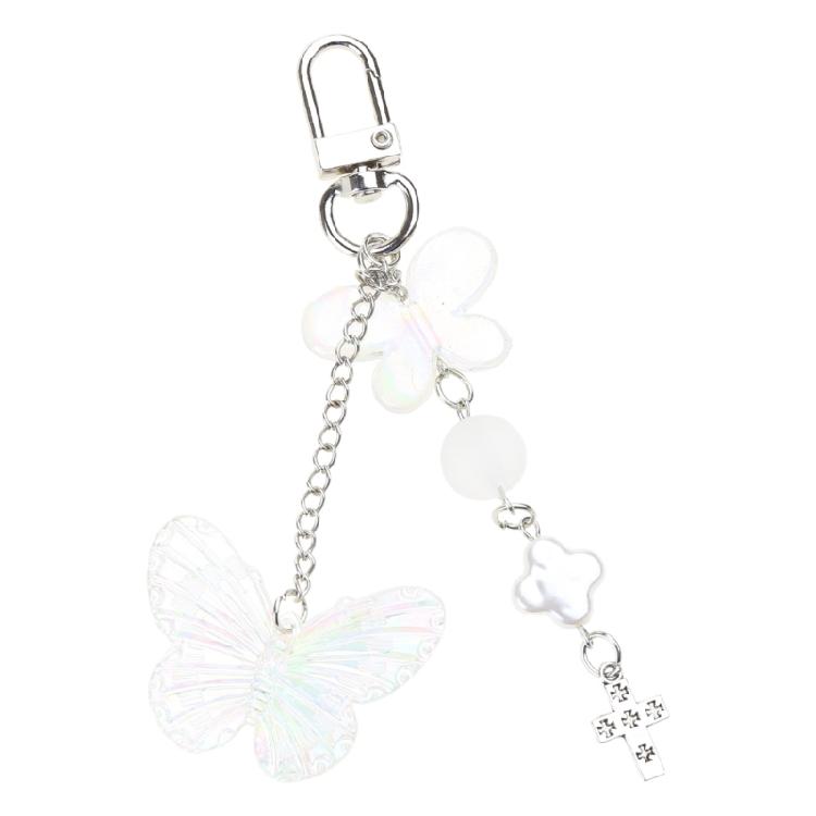 Sweet Bowknot Keychain Pendant Big Heart Charm Keyring for Purse Bag Backpack