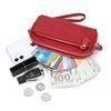 Genuine Leather Women Double Zip Wallet   Ladies Clutch Purse Cowhide Wristlet Bag Coin Purse Fashion Mobile Phone Bags