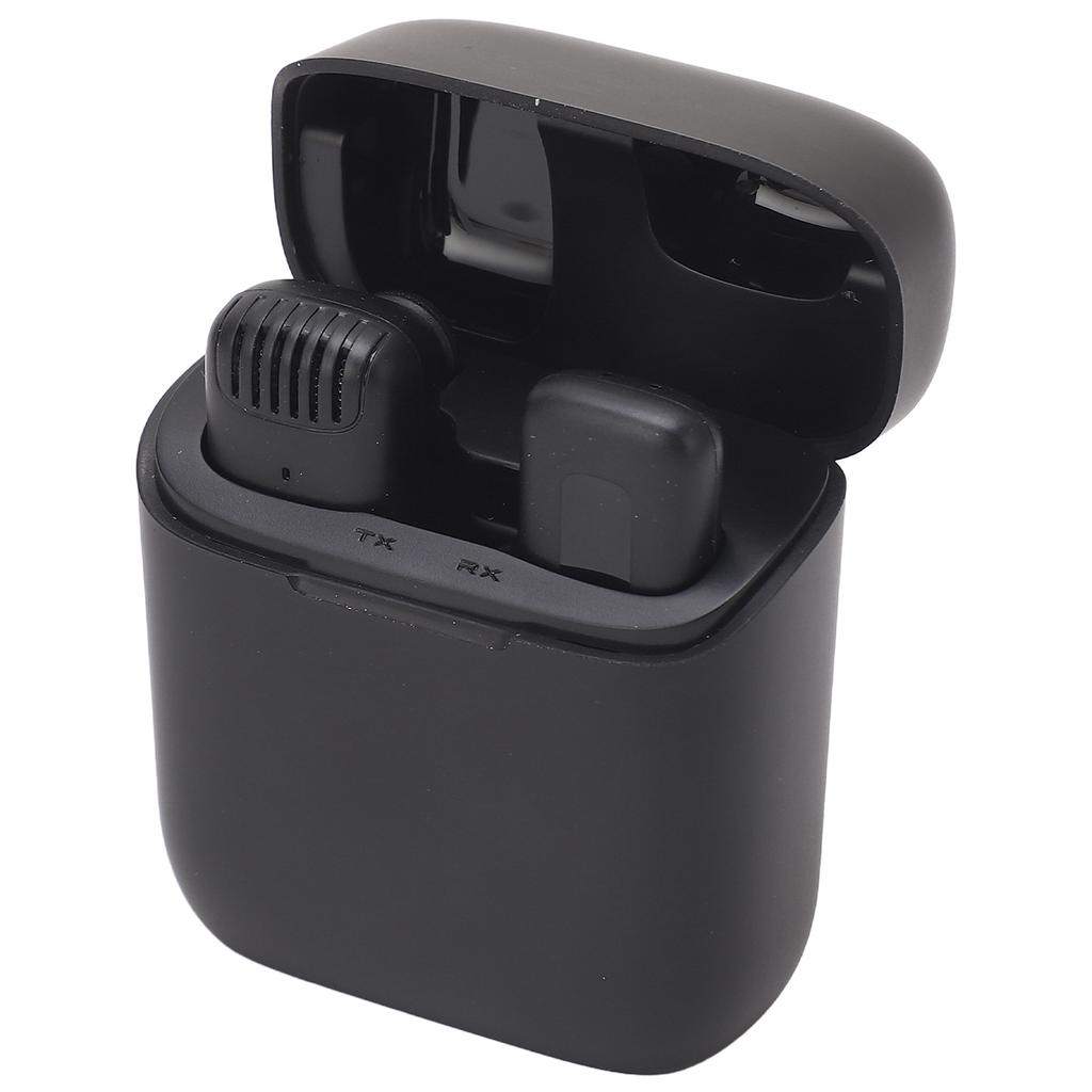 Lavalier Microphone Noise Reduction Lavalier Mic with Charging Case for Video Recording Interview Vlog Live Streaming