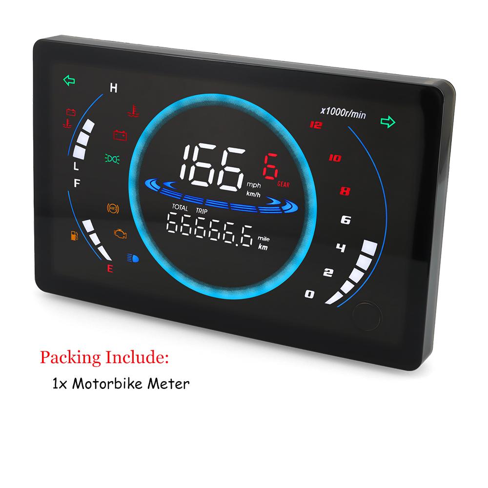 

Универсальная водонепроницаемая цифровая панель для мотоцикла 12000 об/мин ЖК-дисплей спидометр датчик индикатор включенной передачи мотоцикла