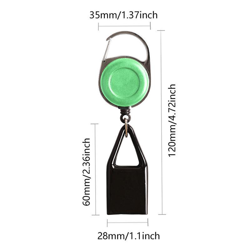 Portachiavi Elastico in Acciaio Inossidabile con Corda Metallico Sportivo Retrattile Portachiavi con Sveglia Anti Smarrimento Yoyo Porta Skipass Carta d'Identità