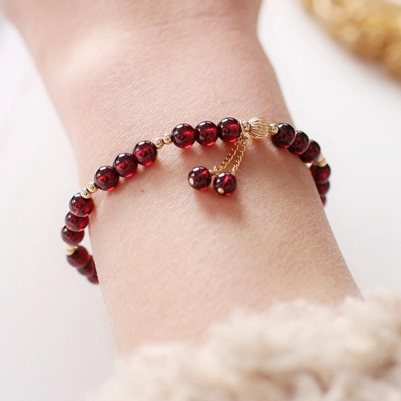 Crystal Garnet Bracelet Women's Niche Design Beaded Accessories