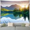 Flower Plant Mountain Forest Waterfall Scenery Modern Garden Wall Hanging Home Living Room Decoration Lake View Tapestry