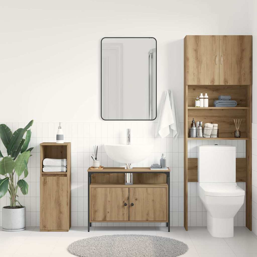 Artisan Oak Washbasin Cabinet 80 x 30 x 60 cm Engineered Wood