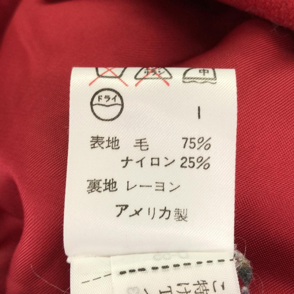 Calvin Klein 90s Made In USA Wool Blend Old Pea Coat S Red Women Used