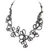 Les Trésors De Lily [P0682] - Black 'Batucada' Designer Necklace (Blossom)