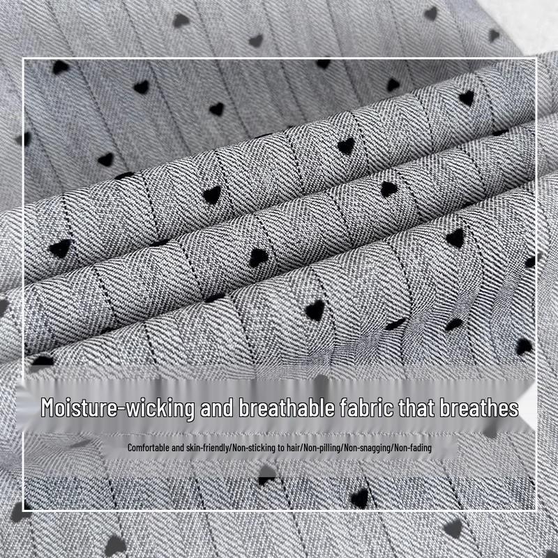 Gray Heart Flocked High Waist Wide-Leg Casual Pants for Women - Spring/Autumn 2025