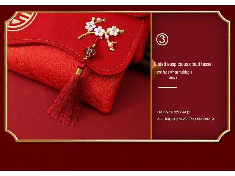 Luxury Embroidered Red Envelope for Wedding Gift, Tea Ceremony, and Special Occasions