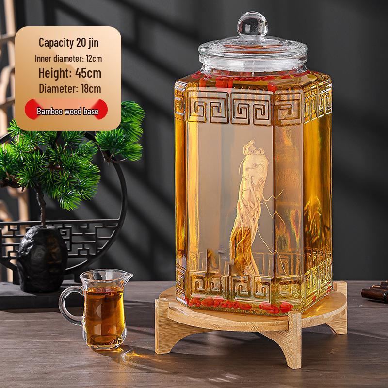 Luxury Sealed Wine & Baijiu Soaking Jar with Faucet for Household Use