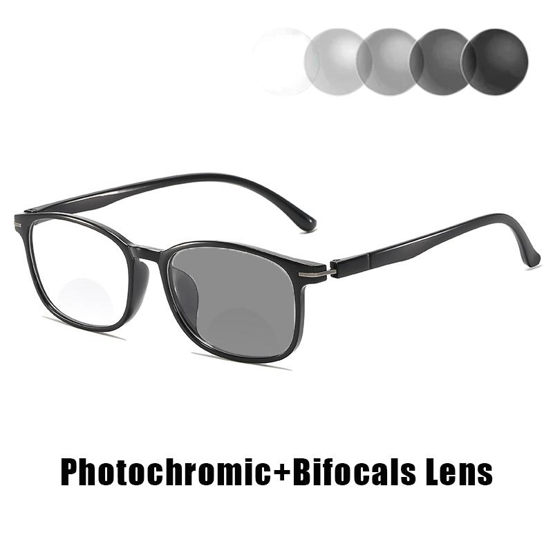 Unisex Photochromic Bifocal Reading Glasses Ultra-Lightweight Blue Light-Blocking Presbyopia Glasses Outdoor Sports Goggles
