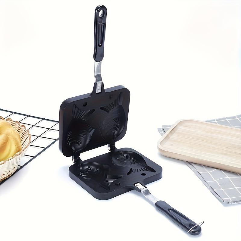 1pc Taiyaki Mold Fish Shaped Waffle Roasting Pan Handmade Biscuit Cake Mold Non-stick Small Fish Skillet