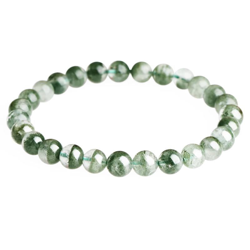 Unisex Natural Green Phantom Quartz Bracelet 6-7mm