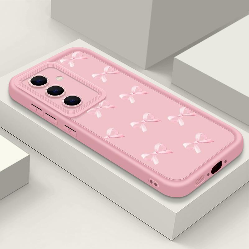 Bowknot Print Phone Case Shell For Samsung S25 Ultra S24 FE S23 A56 A36 A16 A26 A55 A15 A35 TPU Soft Shockproof Lens Protection Bumper Cover