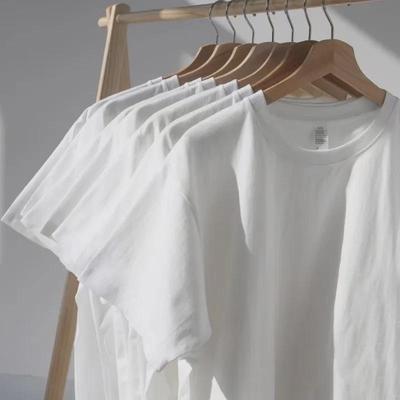 Unisex sommarbomull rund hals lös passform svart och vit t-shirt, andningsbar halvärmad sportkläder