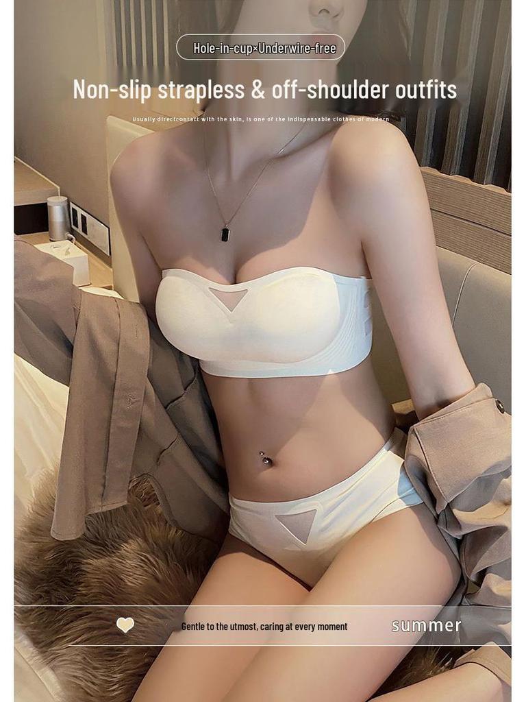 Seamless Strapless Non-Slip Bandeau: Invisible Lift & Support Bra for Small Chest