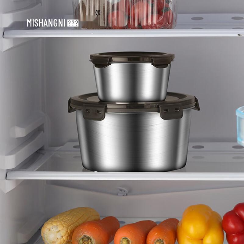 Mishangni 304 Stainless Steel Round Food Storage Container Set