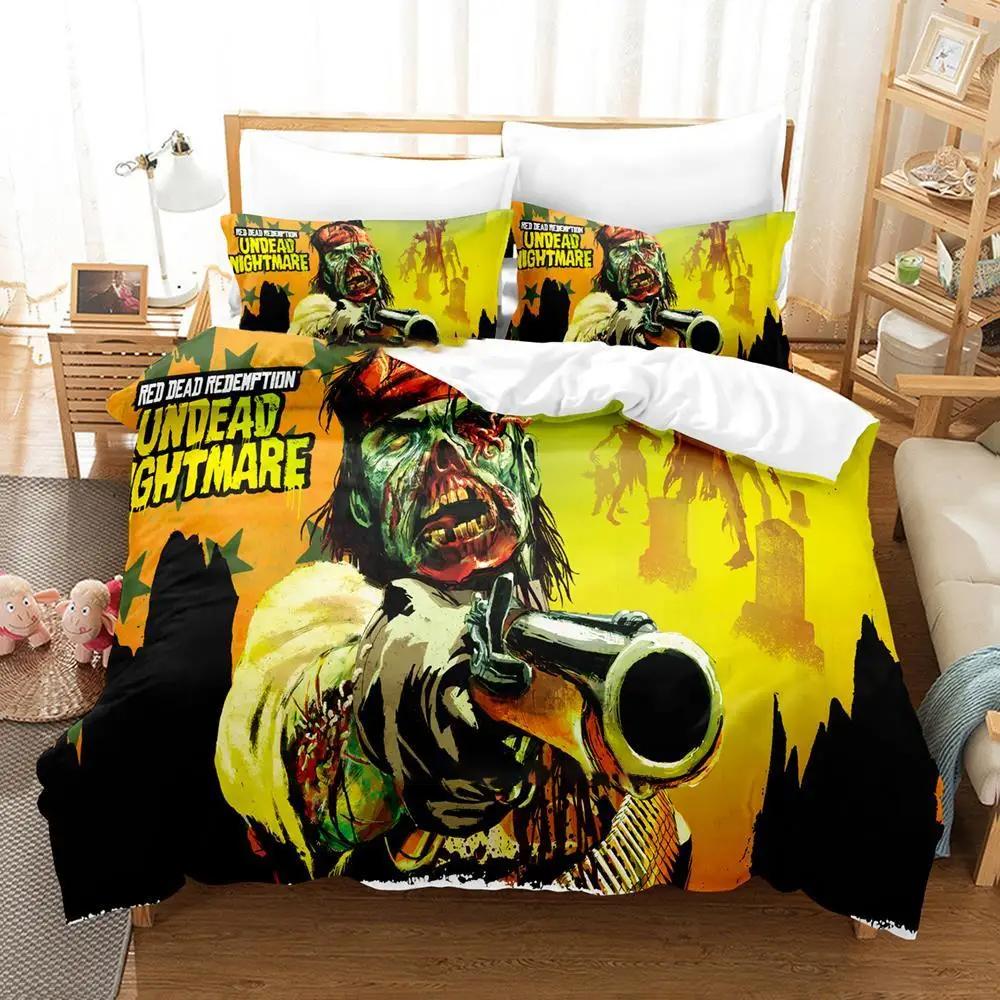 3D Print Game Red Dead Redemption 2_3pcs Bedding Sets Duvet Cover Set With Pillowcase Twin Full Queen King Bedclothes Bed Linen