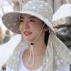 Sun Protection Cover Face Cap Leaf Print Sunscreen Bucket Hat Portable Women Sun Hat  Climbing