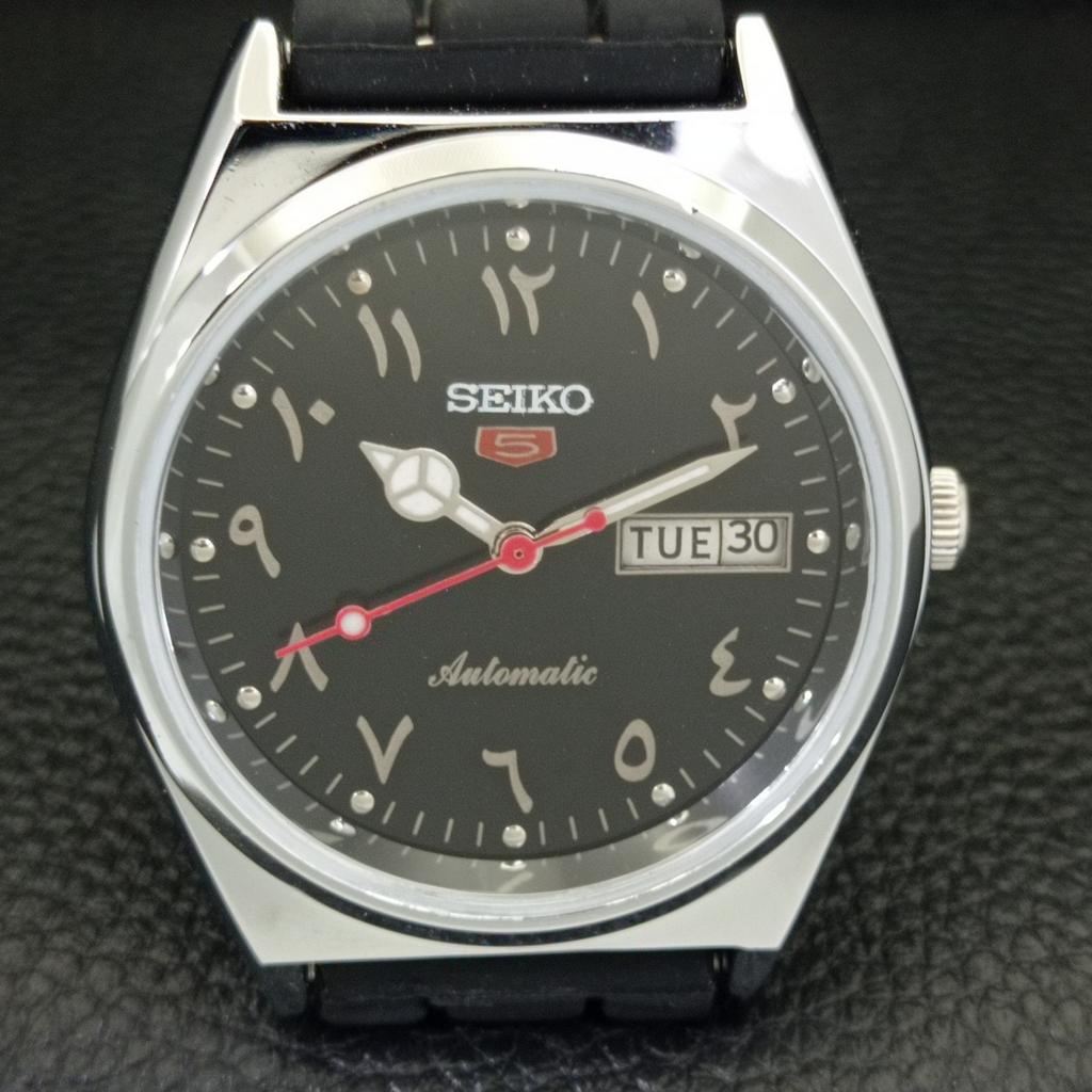 AUTOMATIC VINTAGE REFURBISHED SEIKO 5 6309A JAPAN MENS BLACK WATCH A441306-5 Sk-a441306