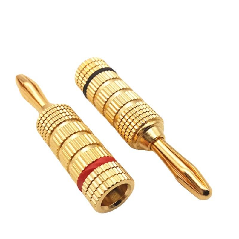 10pcs 4MM Gold Plated Full Copper Banana Plugs Solder Free Speaker Wire Connectors Audio Video Speaker Terminal Jack