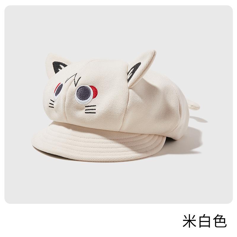 Cat ears octagonal hat new sweet sister women's newsboy hat show face little beret cute cos hat