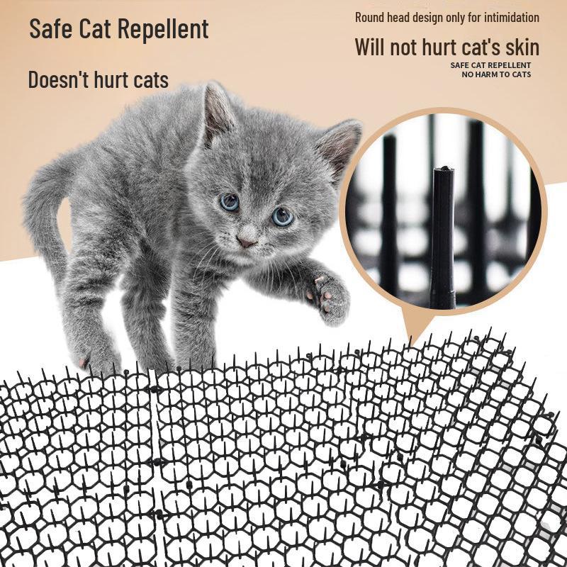 Outdoor Pet Repellent: Cat & Dog Deterrent Net with Anti-Cat Thorn Mat for Balcony and Garden