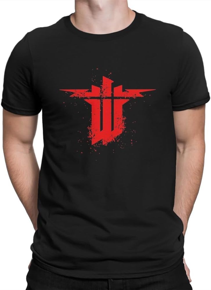 Castle Wolfenstein est Tshirt for Men Shooting Game Icon Round Collar Basic T Shirt Black XXL чёрный