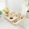 Interactive Bird Feeding Station With Movable Puzzle Toy And Food Compartments Parrots Foraging Platform Play Stand