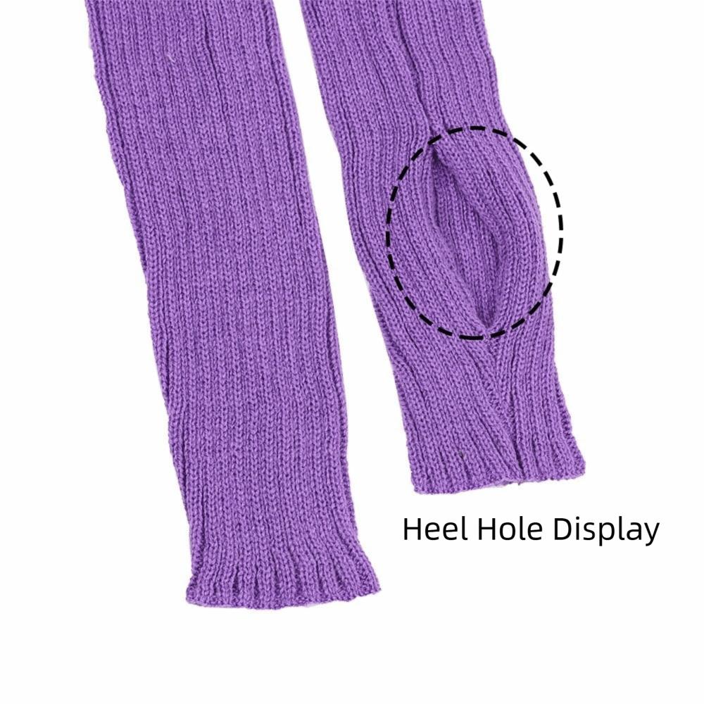 Female Legwear 80cm Leg Warmers Knitted Winter Warmth Warm Foot Cover Solid Color Wool Material Boot Warmers Yoga Practice
