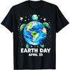 Wttyolo Tag der Erde 2025 Erde wiederherstellen Meeresschildkröte Kunst Rette den Planeten T-Shirt