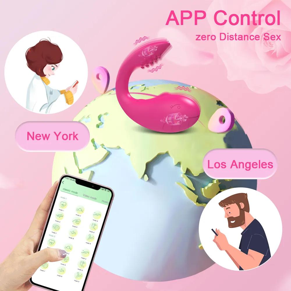 APP Bluetooth Control Vibrator Egg ქალებისთვის კლიტორის სტიმულატორი Wearable G წერტილი ვიბრატორი Love Egg ზრდასრულთა ვიბრაციული სექს სათამაშო