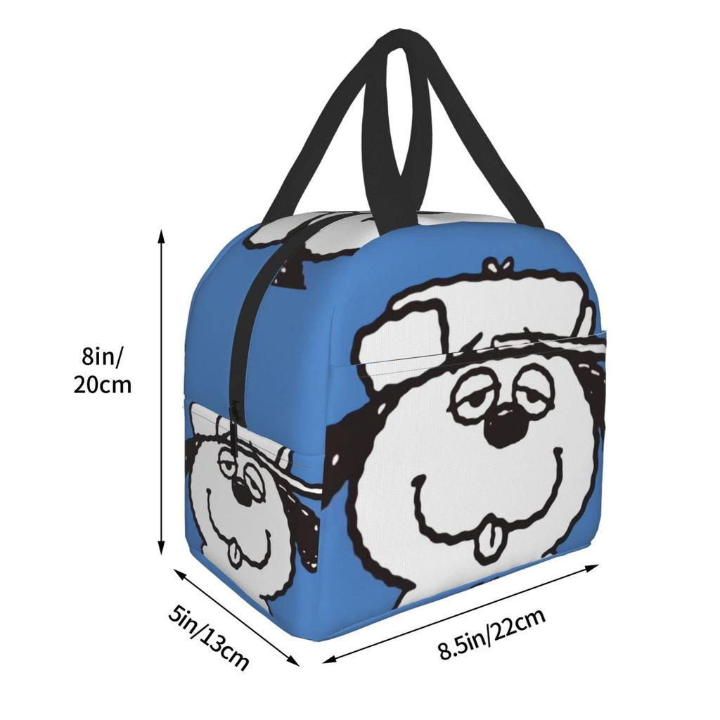 Snoopy and Olaf Insulated Lunch Bag with Bento Cooler Bag with Soft Cooler Bag Clasp, Black, Box, Insulated, Zipper, Compact, Bag, Tote/Eco