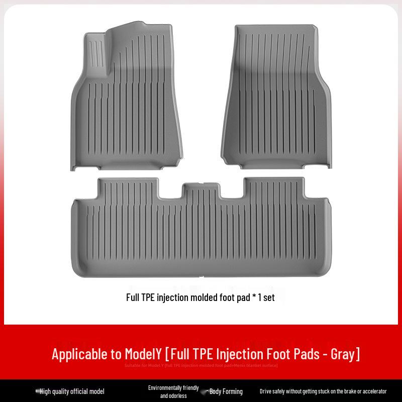 Custom TPE Car Mats for 2023 Tesla Model 3/Y - White Gray