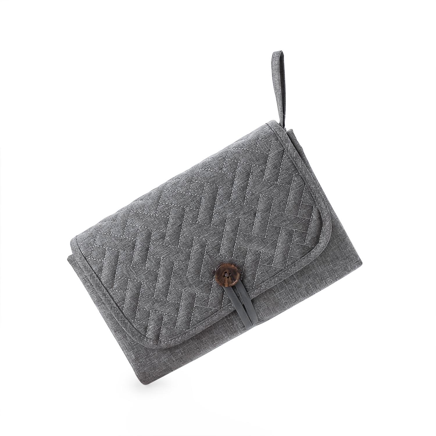 

Водонепроницаемый коврик для пеленания для малышей 2023 - Легко протирается, Вышитая подушка для мамы и малыша One Size серый