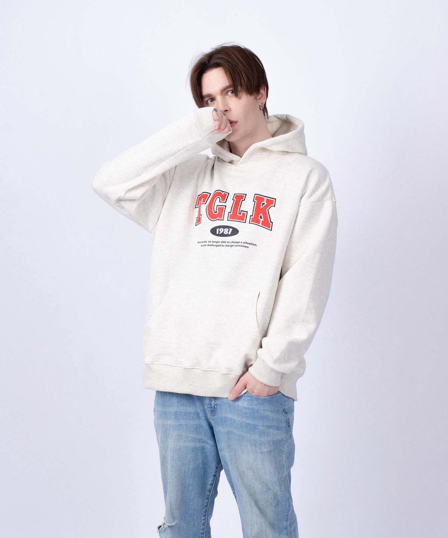 Tee Glake Tglk Logo Oversized Fleece-Lined Hoodie Oatmeal M