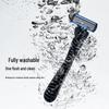 6-Layer Ultra-Thin Men's Razor with Replaceable Anti-Scratch Heads