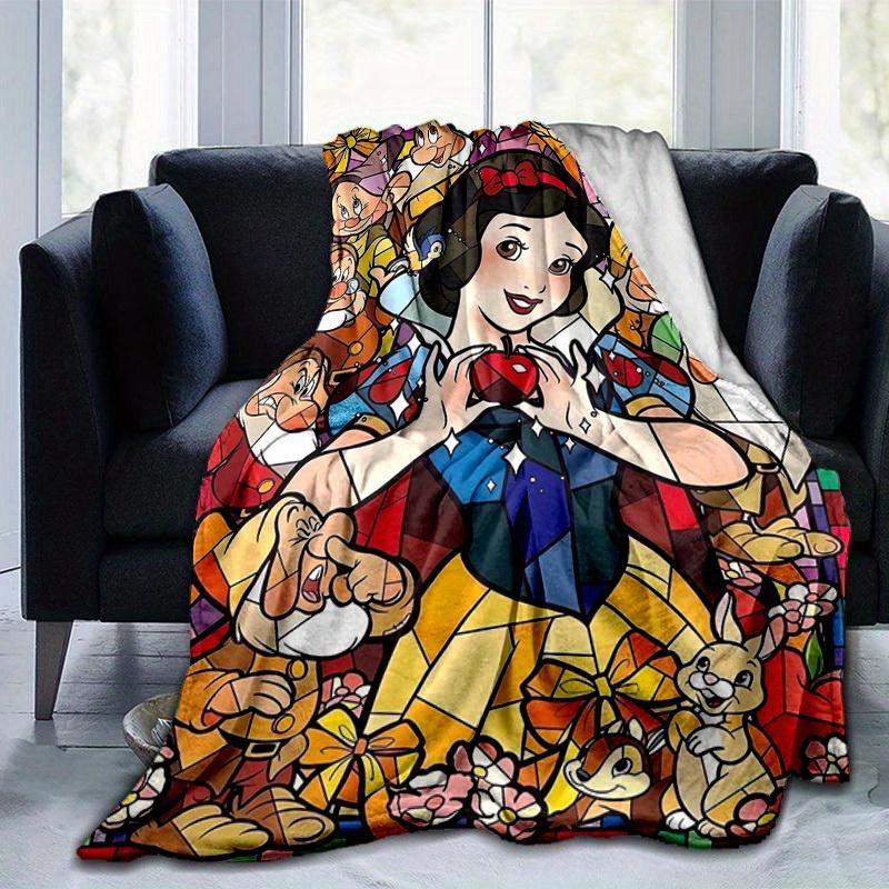 1pc,Stained Glass Snow White and the Seven Dwarfs Home Decorative Throw Blanket for Couch, Bed, Travel