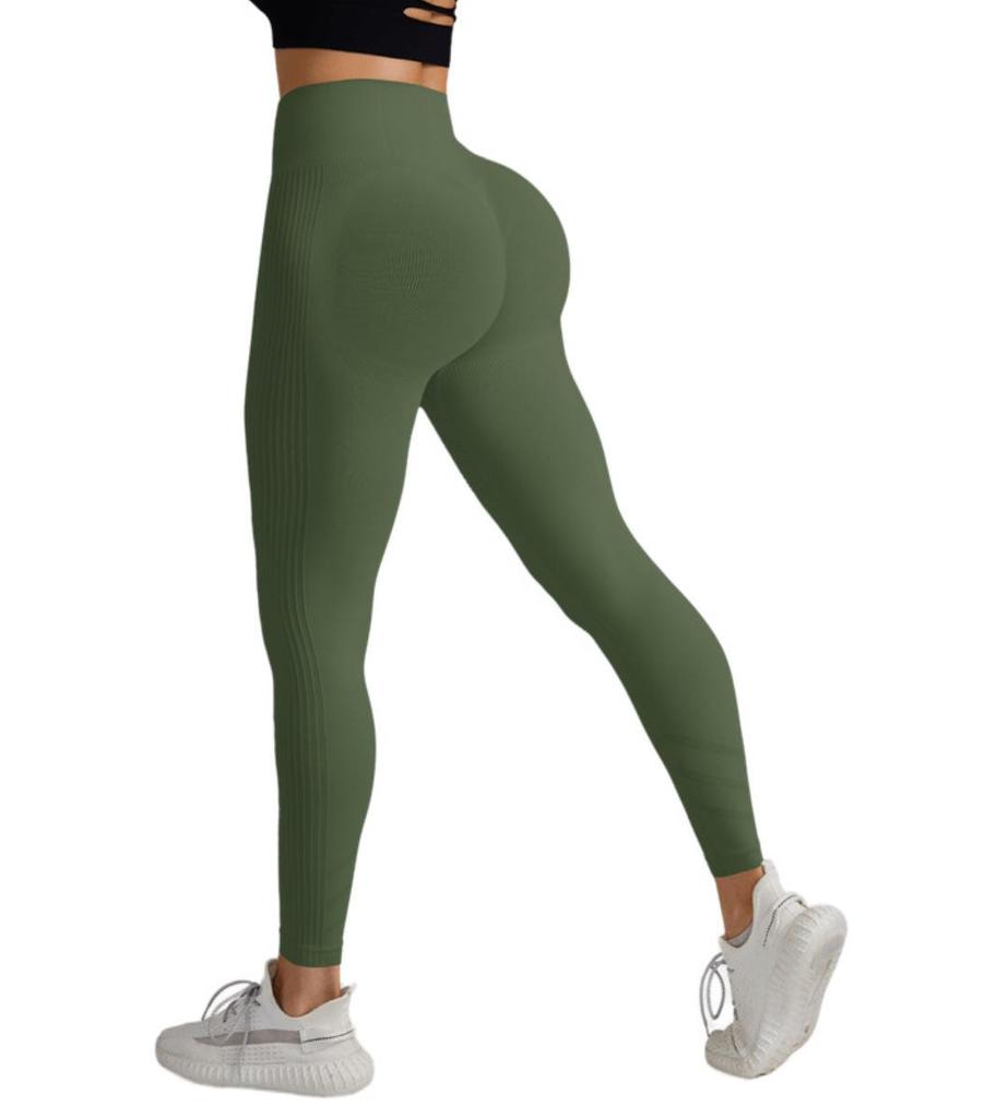 High-Waist Tummy Control Peach Hip Nude Yoga Pants - Breathable, Solid Color for Women