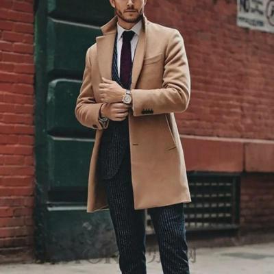 Abrigo de Lana de Largo Medio para Hombre - Tendencia Otoño/Invierno