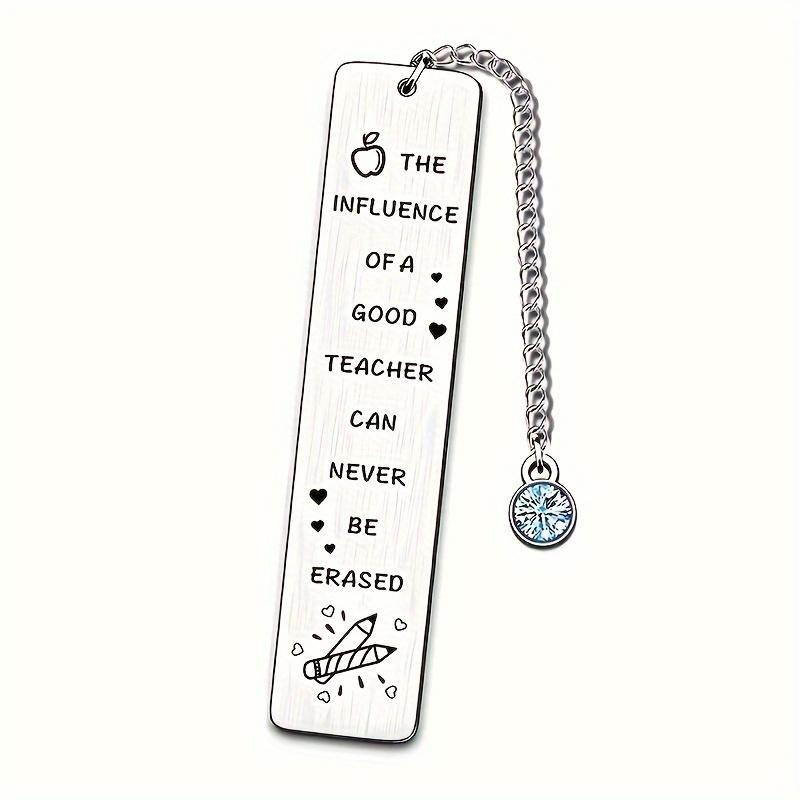 

1pc Stainless Steel Bookmark for Graduation Season Gift, Laser Engraved Thank-you for Teacher s Day Gift, Christmas Gift Bookmark