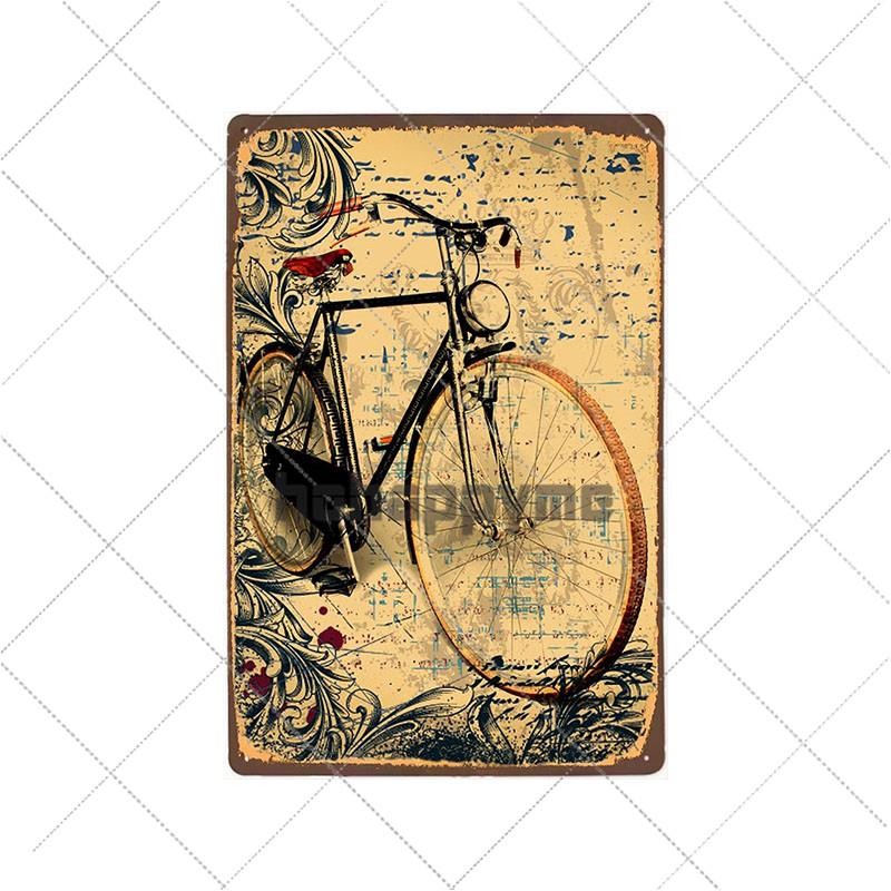 Segni Metallici Bici Vintage Poster Retro Bici da Ciclismo Decorazione Bar Pub Club Shabby Chic Pittura Artistica da Parete Targhetta 20x30cm