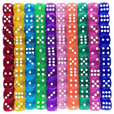 D6 Dice Set 14mm Transparent Dice for Puzzle Making Crafts and Classroom Set of 10