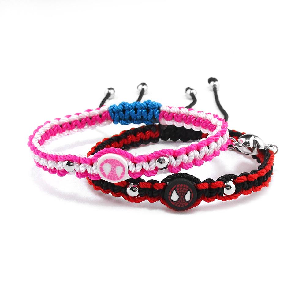 European-American Nail Style Double-Sided Woven Bracelet with Tassel, 1.3cm Handmade Wristband for Couples