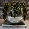Disco Ball Plant Hanger Mirror Hemisphere Planter Hanging Basket Hanging Pot Ball Planter  Ornament