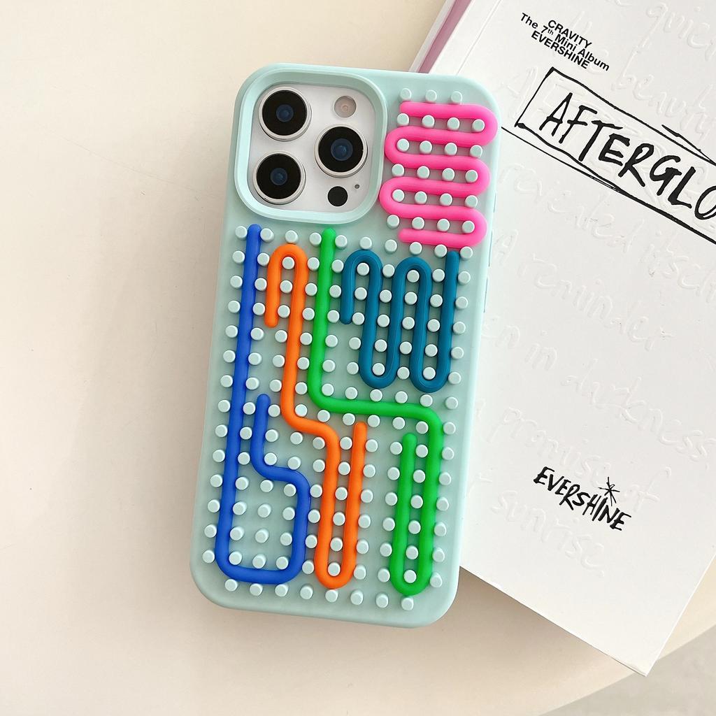DIY Puzzle Maze Funny Sensory Activity Board Silicone Case For iPhone 16 15 14 13 Pro Max Creative Decompression Arc Soft Cover