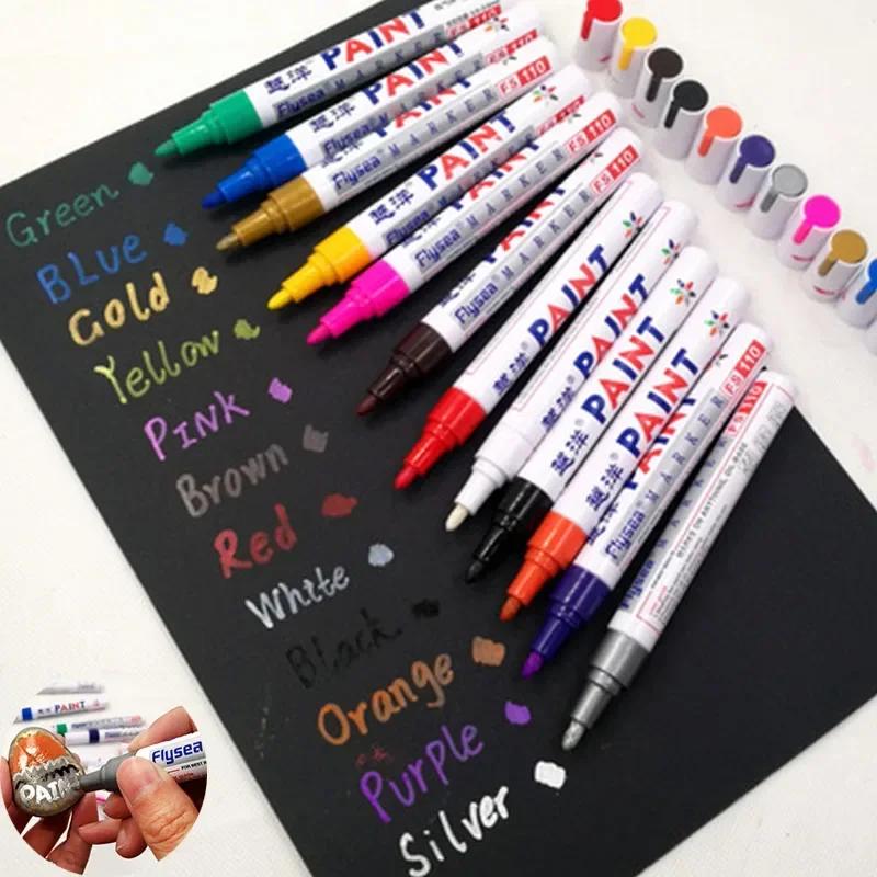 Marcador de Tinta Permanente de Borracha Impermeável Branco Multicolorido Desenho Pneu de Carro Sulco Ambiental Caneta Marcadora para Pintura de Pneus