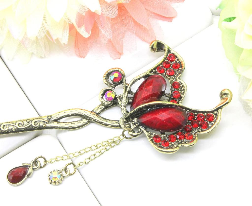 Miaomyao Single for Japanese and Metal Hair Butterfly Antique Muted Hair Miaomyao Hairpin, Hairpin, Clothing, Tomesode, Kimono, Yukata, Ornament,