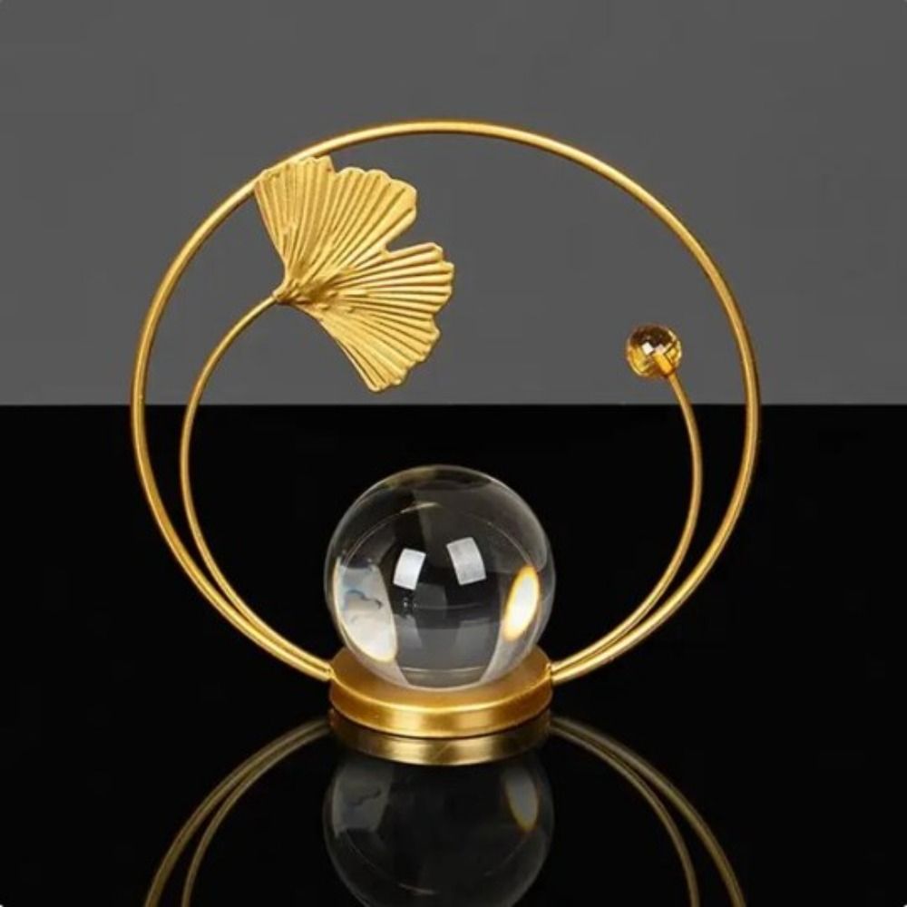 Nordic Leaf Crystal Ball Ornaments Leaf Shape Iron Maple Leaf Ornaments  Photography Props